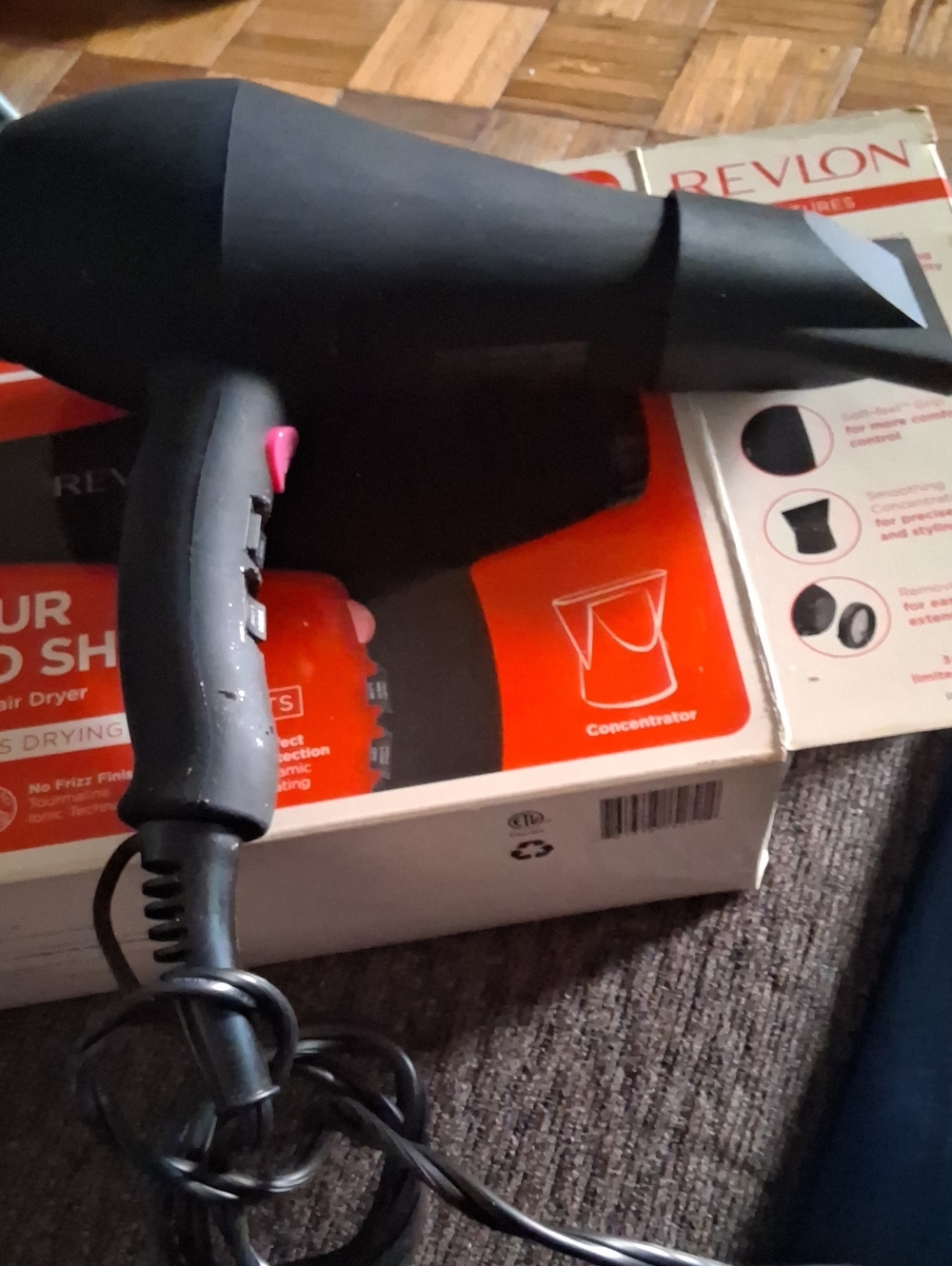 Revlon Black Hair Dryer with Pink Switch